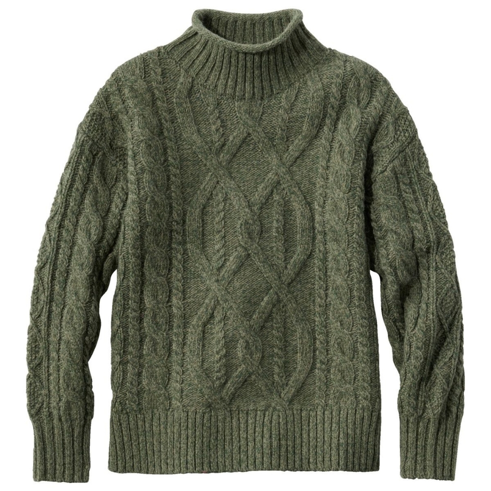 L.L. Bean Women's 1912 Heritage Wool Blend Mockneck Sweater Olive Size Small